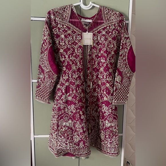 Suffuse Maroon Embroidered Women's Dress - Picture 3 of 6